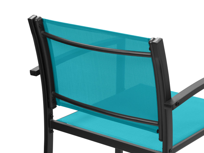 teal Metal Outdoor Conversation Set, 4pc Everett Collection detail image by CorLiving