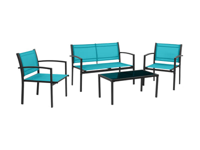 teal Metal Outdoor Conversation Set, 4pc Everett Collection product image by CorLiving#color_teal