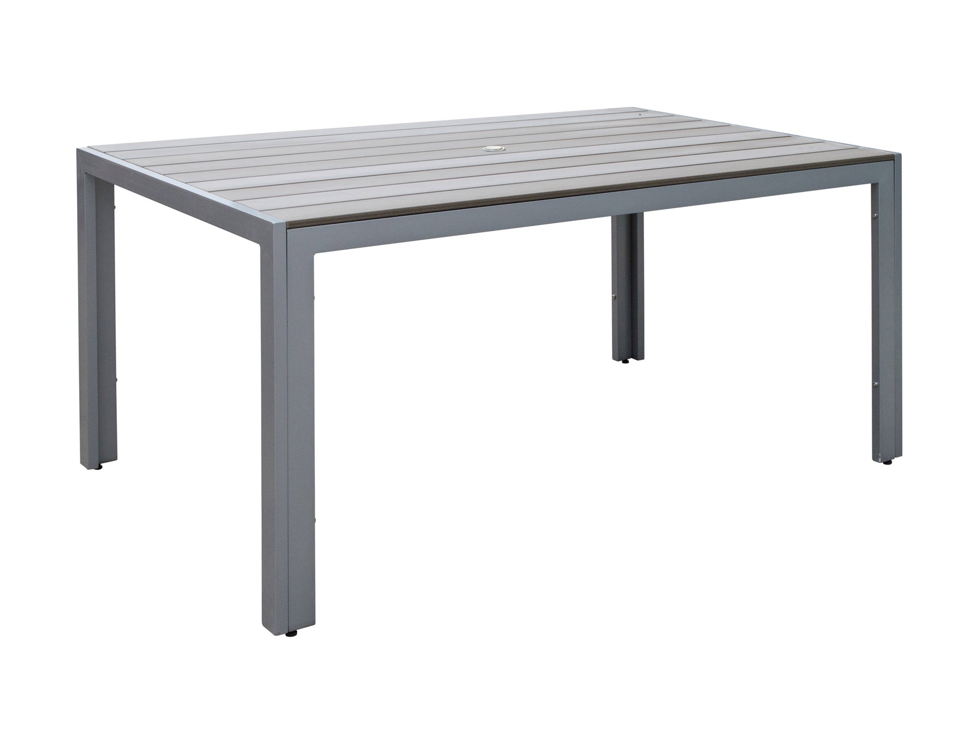 Outdoor patio dining set with 4 cushioned chairs and a rectangular wooden table, featuring a weather-resistant teak finish and modern design, perfect for alfresco dining and garden entertainment.