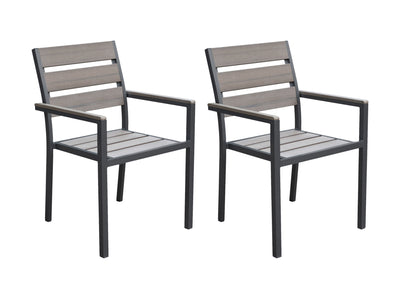 charcoal grey Patio Chairs, Set of 2 Gallant Collection product image by CorLiving#color_charcoal-grey