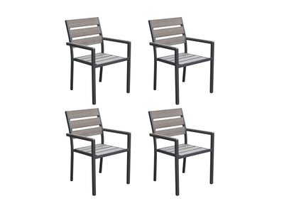 charcoal grey Patio Chairs, Set of 4 Gallant Collection product image by CorLiving#color_charcoal-grey