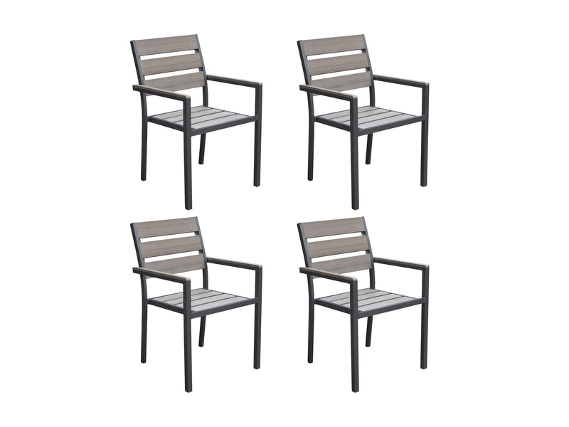 charcoal grey Patio Chairs, Set of 4 Gallant Collection product image by CorLiving
