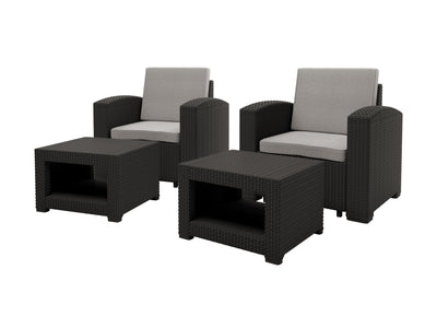 grey and black weave 6 Piece Patio Set Adelaide Collection product image by CorLiving#color_grey-and-black-weave