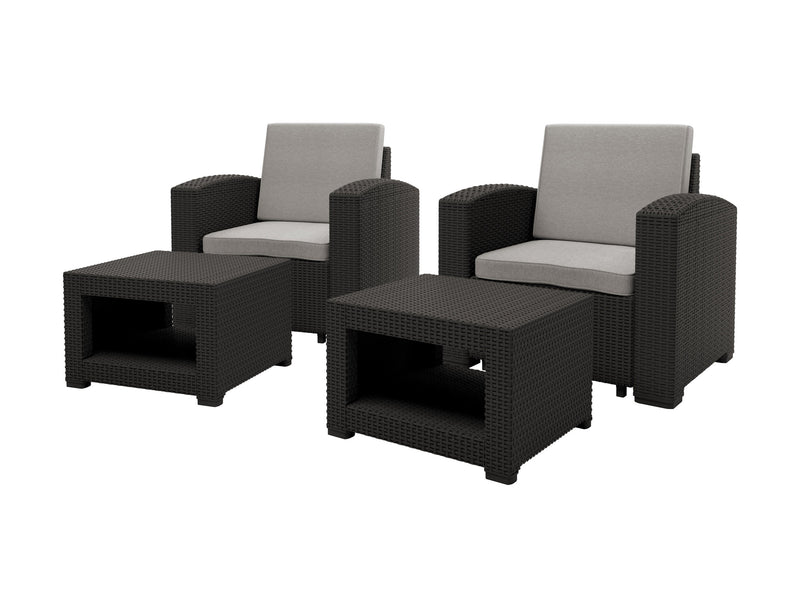 grey and black weave 6 Piece Patio Set Adelaide Collection product image by CorLiving