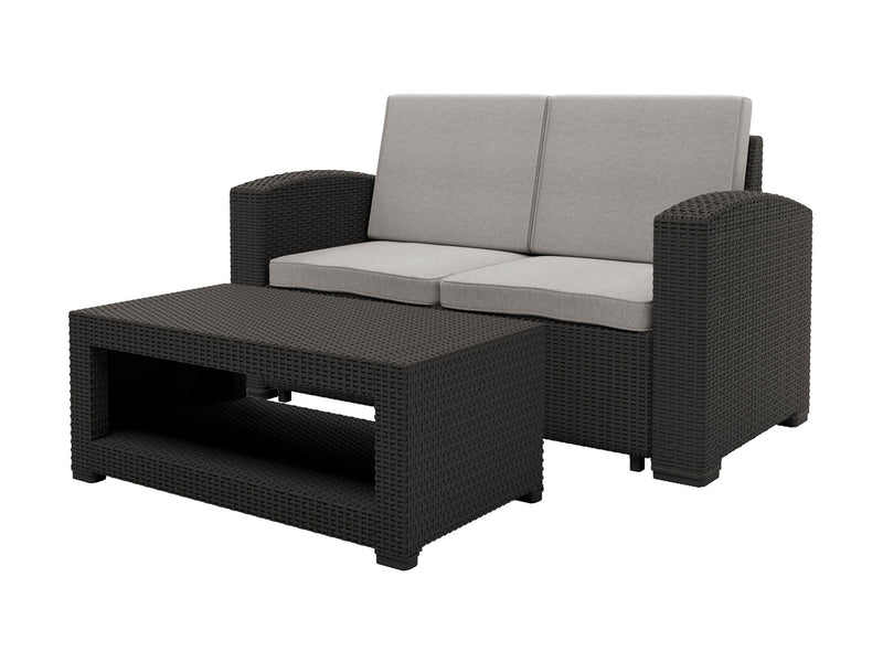grey and black weave 6 Piece Patio Set Adelaide Collection product image by CorLiving