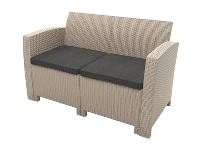 black and beige weave Outdoor Conversation Set, 4pc Adelaide Collection product image by CorLiving#color_black-and-beige-weave