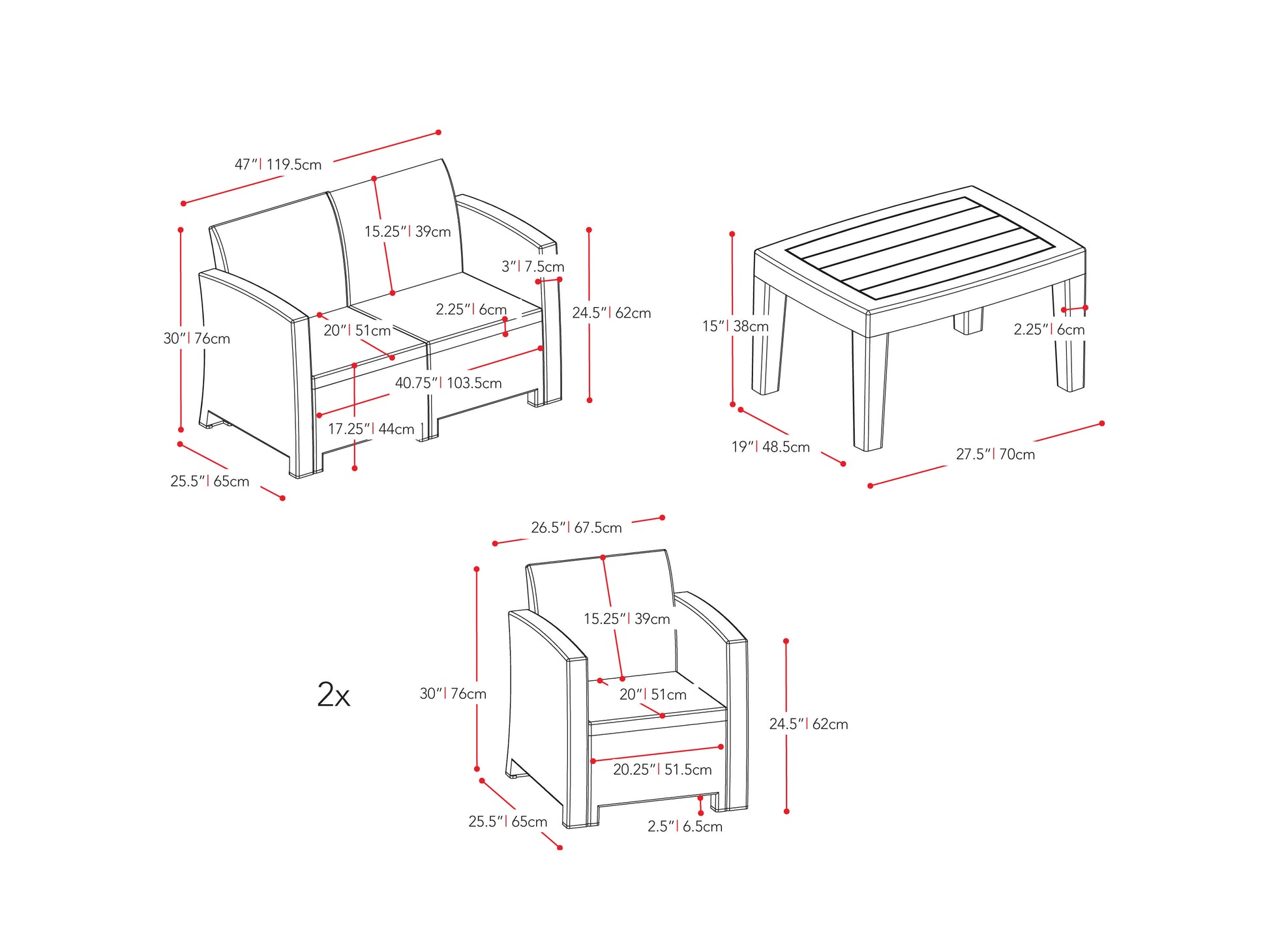 Outdoor patio conversation set, 4-piece, featuring a gray wicker loveseat, two armchairs with beige cushions, and a matching coffee table with a glass top. Perfect for garden or deck lounging.