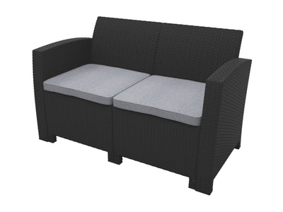 grey and black weave Outdoor Conversation Set, 4pc Adelaide Collection product image by CorLiving#color_grey-and-black-weave