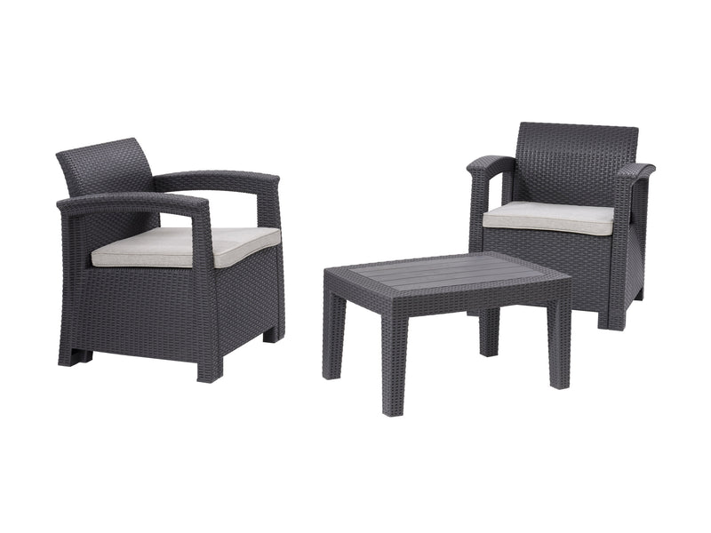 black and grey 3pc Patio Set Lake Front Collection product image by CorLiving