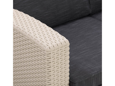 beige and black Outdoor Wicker Sectional Set, 6pc Lake Front Collection detail image by CorLiving#color_beige-and-black