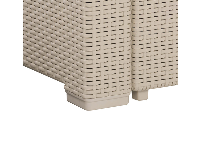 beige and black Outdoor Wicker Sectional Set, 6pc Lake Front Collection detail image by CorLiving
