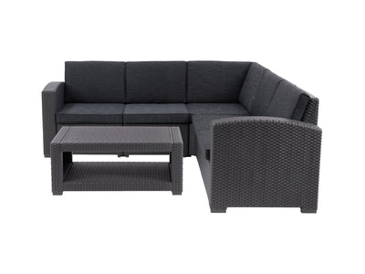 black Outdoor Wicker Sectional Set, 6pc Lake Front Collection product image by CorLiving#color_black