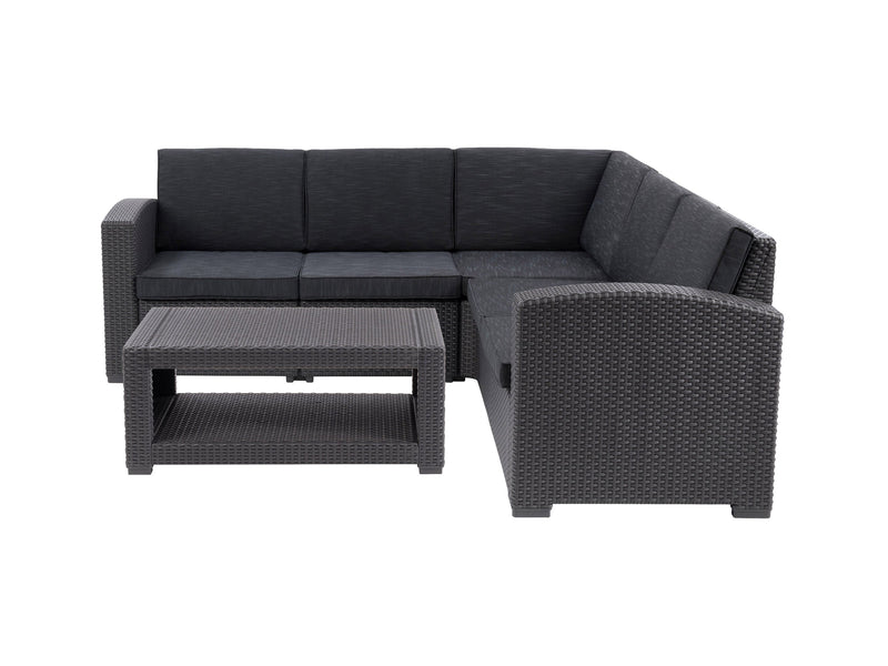 black Outdoor Wicker Sectional Set, 6pc Lake Front Collection product image by CorLiving