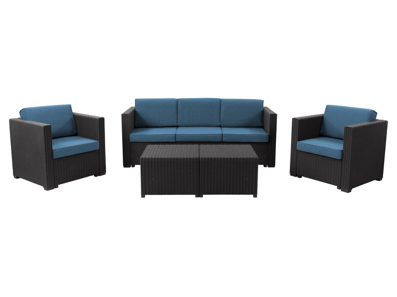 black and blue 5pc Patio Set Lake Front Collection product image by CorLiving