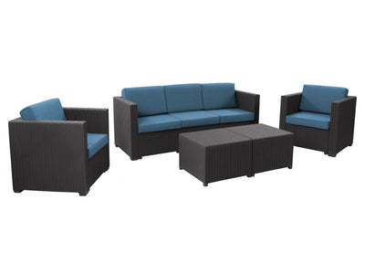 black and blue 5pc Patio Set Lake Front Collection product image by CorLiving#color_black-and-blue