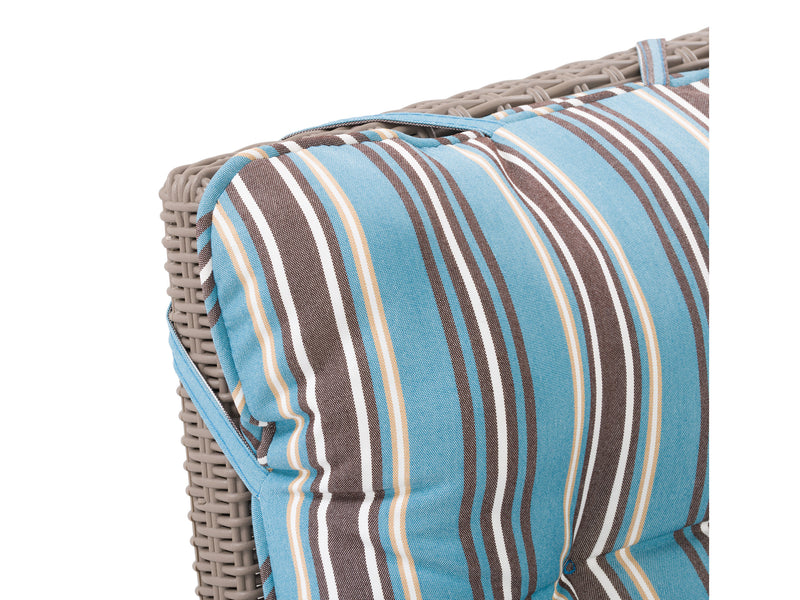 blue stripe Patio Recliner and Ottoman Set, 5pc Lake Front Collection detail image by CorLiving