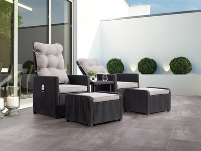 greige Patio Recliner and Ottoman Set, 5pc Lake Front Collection lifestyle scene by CorLiving#color_greige