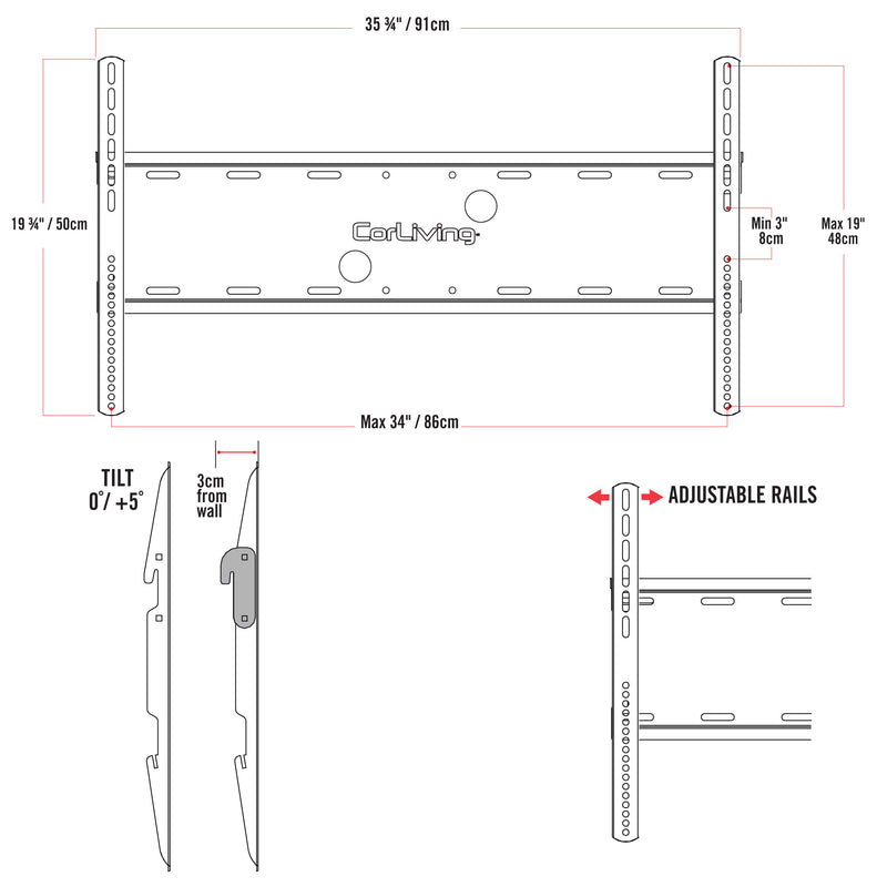 Fixed TV Wall Mount for 40" - 100" TVs