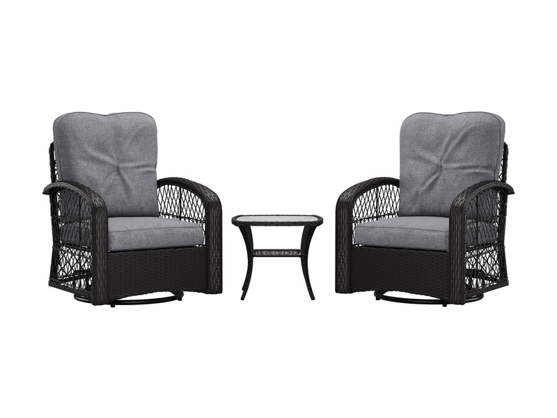 Swivel Patio Chairs Set, 3pc