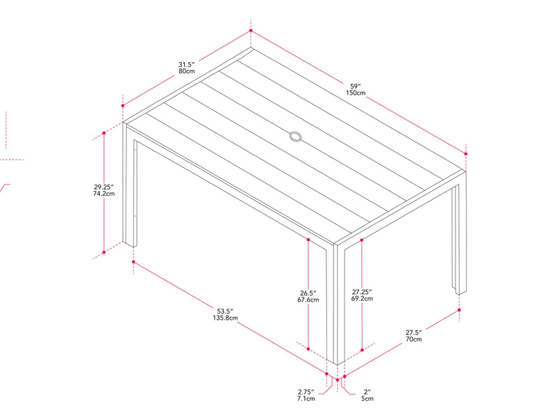 Rectangle Outdoor Dining Table