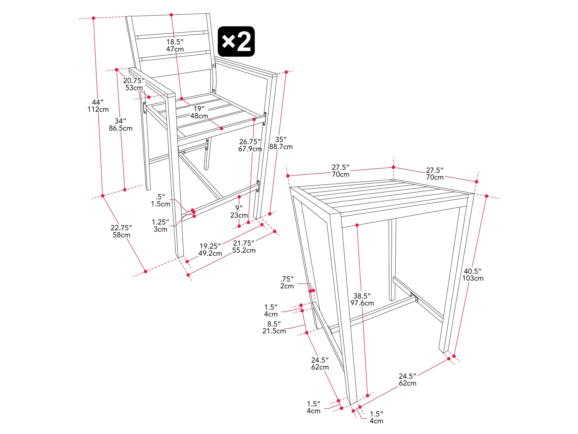 3-piece outdoor patio bar set with two brown wicker bar stools and a matching high-top table with a glass surface, featuring durable, weather-resistant materials perfect for backyard or garden use.