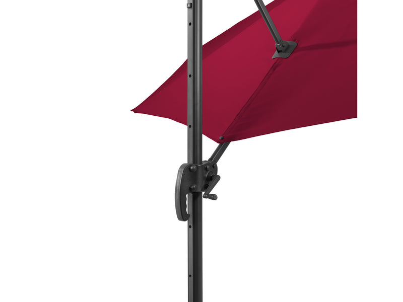 wine red offset patio umbrella, 360 degree 100 Series detail image CorLiving