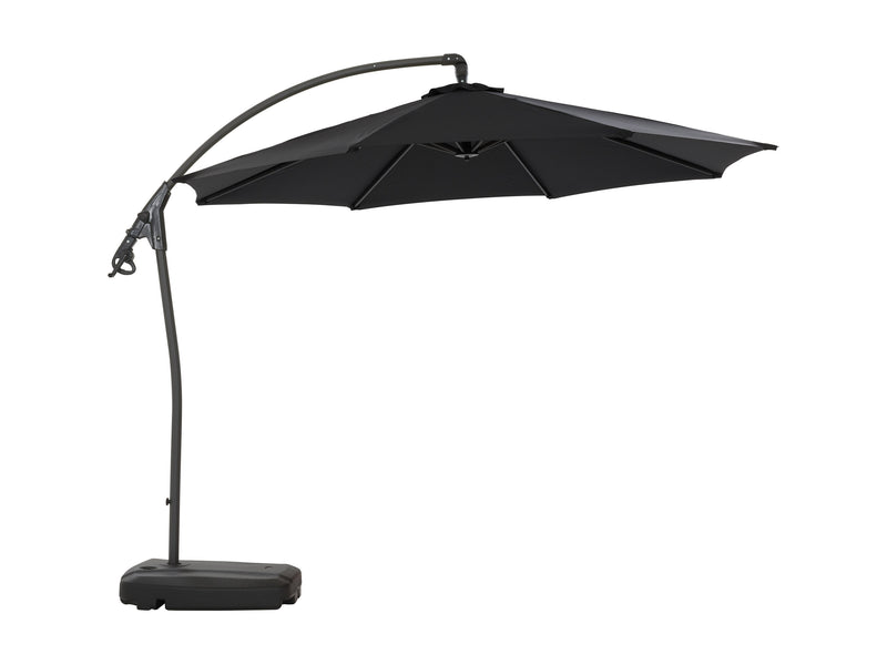black cantilever patio umbrella with base Endure product image CorLiving