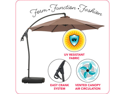 sand cantilever patio umbrella with base Endure infographic CorLiving#color_sand
