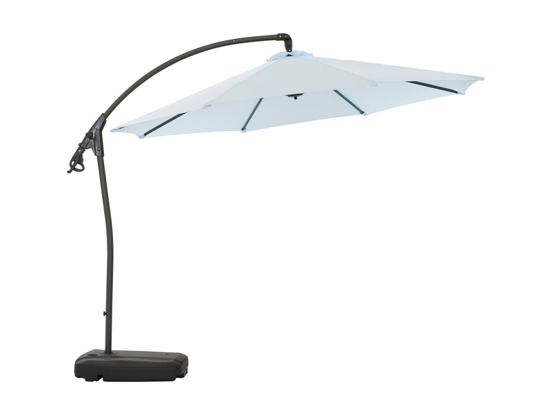 light blue cantilever patio umbrella with base Endure product image CorLiving