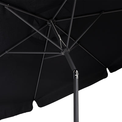 black 10ft patio umbrella, round tilting with base 200 Series detail image CorLiving#color_black