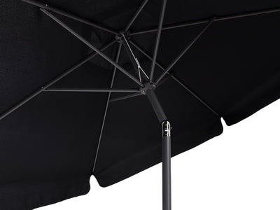 black 10ft patio umbrella, round tilting 200 Series detail image CorLiving#color_black