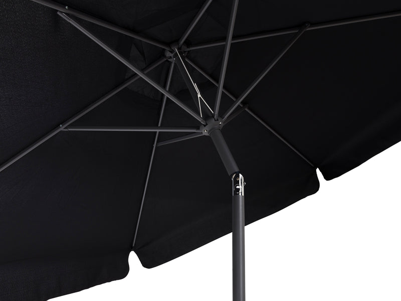 black 10ft patio umbrella, round tilting 200 Series detail image CorLiving