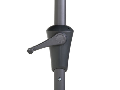 black 10ft patio umbrella, round tilting 200 Series detail image CorLiving#color_ppu-black