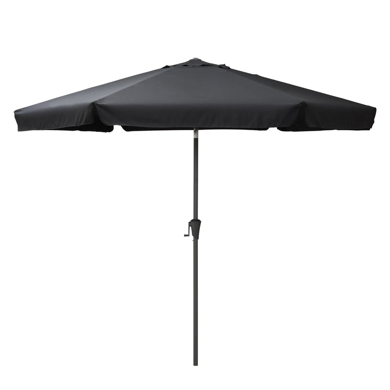 black 10ft patio umbrella, round tilting with base 200 Series product image CorLiving