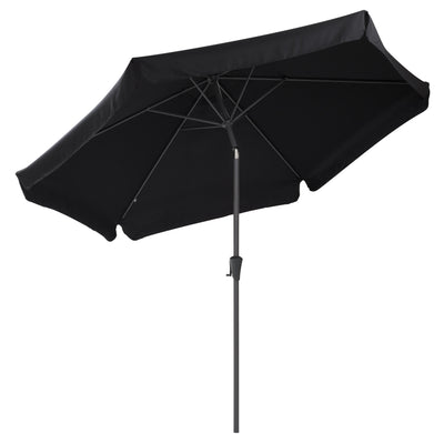 black 10ft patio umbrella, round tilting with base 200 Series product image CorLiving#color_black