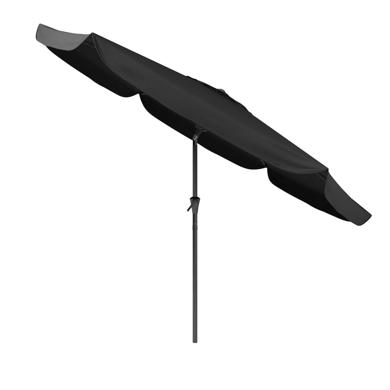 black 10ft patio umbrella, round tilting with base 200 Series product image CorLiving