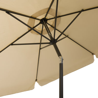 warm white 10ft patio umbrella, round tilting with base 200 Series detail image CorLiving#color_warm-white