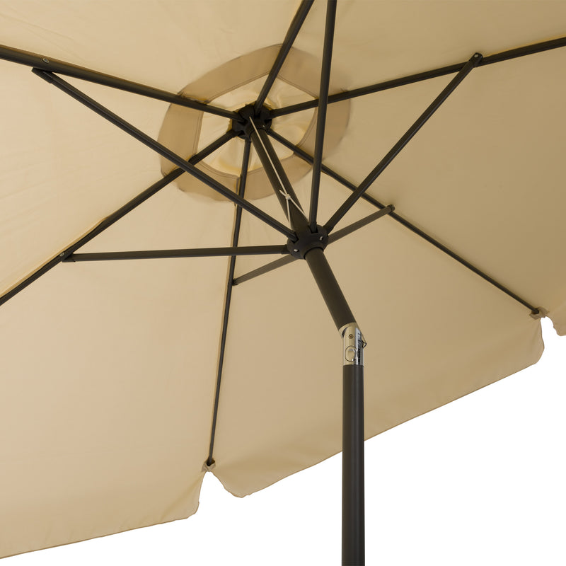 warm white 10ft patio umbrella, round tilting with base 200 Series detail image CorLiving