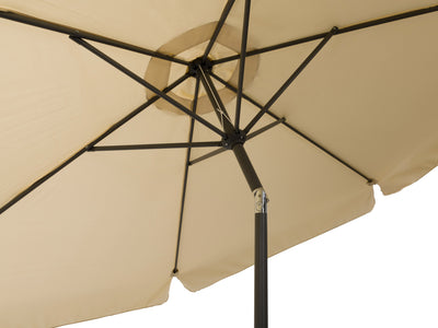 warm white 10ft patio umbrella, round tilting 200 Series detail image CorLiving#color_ppu-warm-white