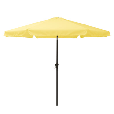 yellow 10ft patio umbrella, round tilting with base 200 Series product image CorLiving#color_yellow
