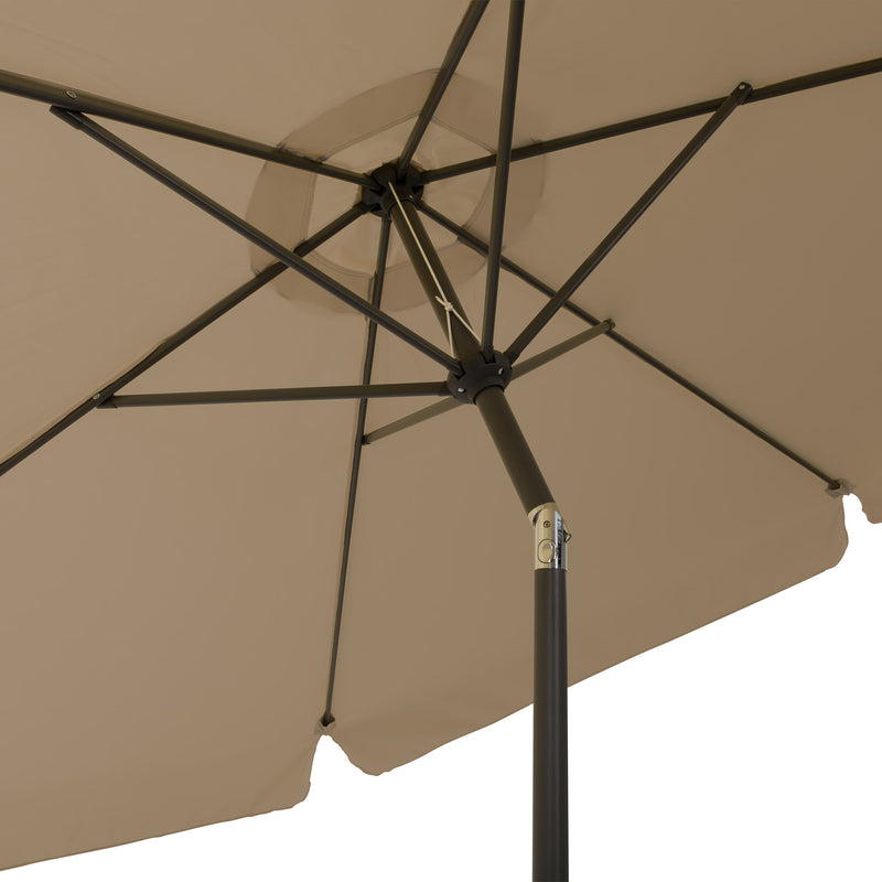 brown 10ft patio umbrella, round tilting with base 200 Series detail image CorLiving