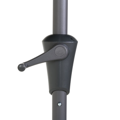 brown 10ft patio umbrella, round tilting with base 200 Series detail image CorLiving#color_brown