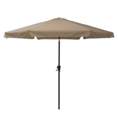 brown 10ft patio umbrella, round tilting with base 200 Series product image CorLiving#color_brown