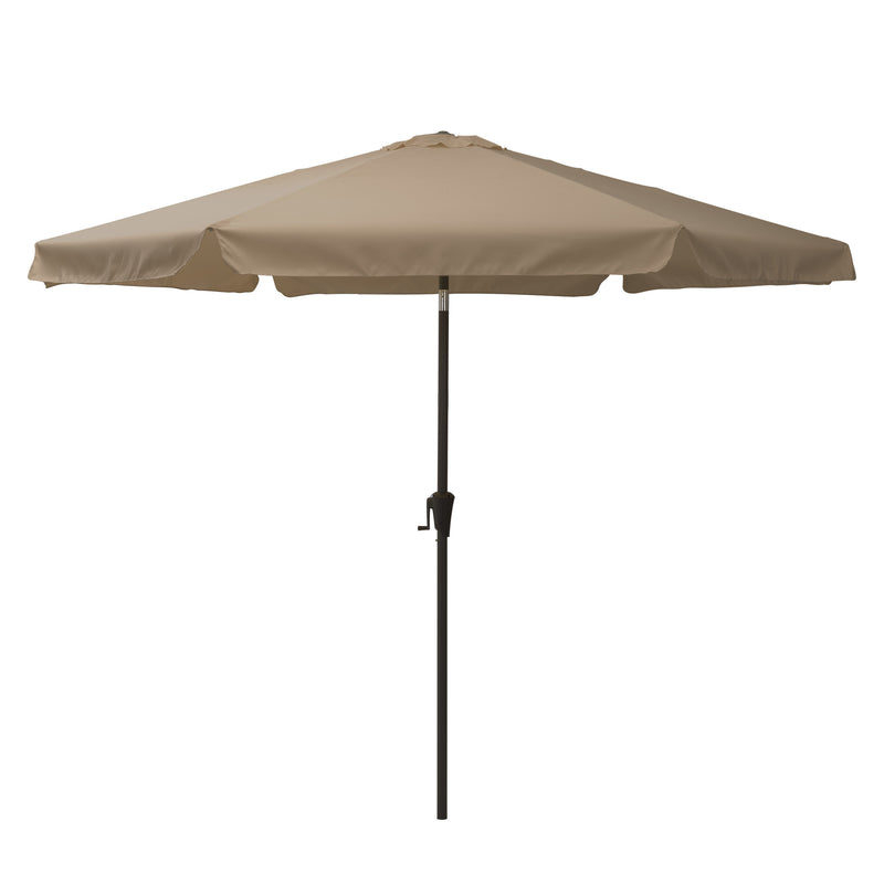 brown 10ft patio umbrella, round tilting with base 200 Series product image CorLiving