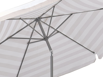 taupe and white 10ft patio umbrella, round tilting 200 Series detail image CorLiving#color_taupe-and-white