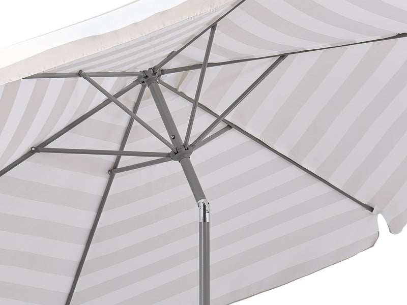 taupe and white 10ft patio umbrella, round tilting 200 Series detail image CorLiving