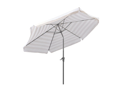taupe and white 10ft patio umbrella, round tilting 200 Series product image CorLiving#color_taupe-and-white