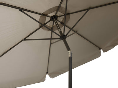 grey 10ft patio umbrella, round tilting 200 Series detail image CorLiving#color_ppu-grey
