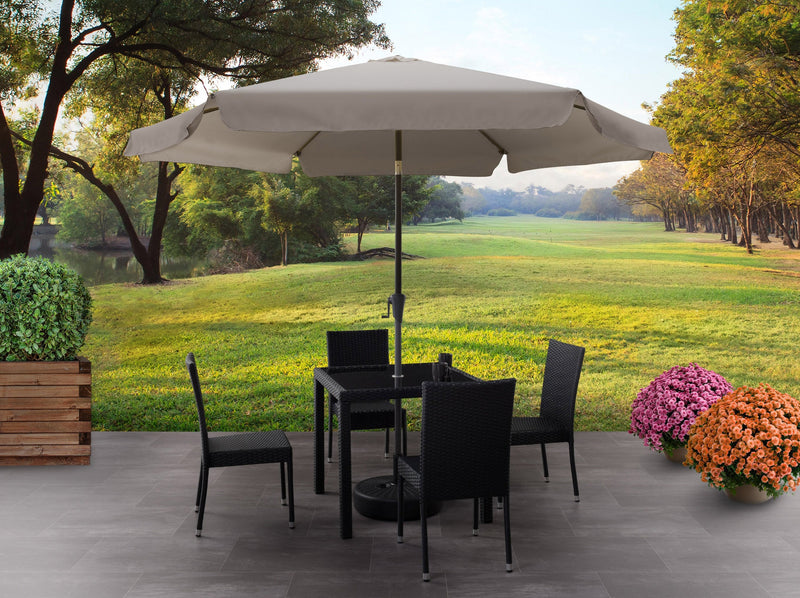 grey 10ft patio umbrella, round tilting 200 Series lifestyle scene CorLiving