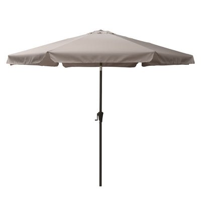 grey 10ft patio umbrella, round tilting with base 200 Series product image CorLiving#color_grey